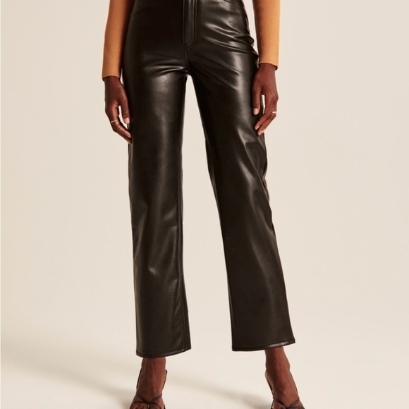 Abercrombie & Fitch Pants - Abercrombie & Fitch Ultra High Rise Vegan Leather Ankle Straight Pant